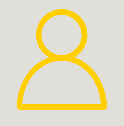 A simple yellow outline of a person on a light gray background.