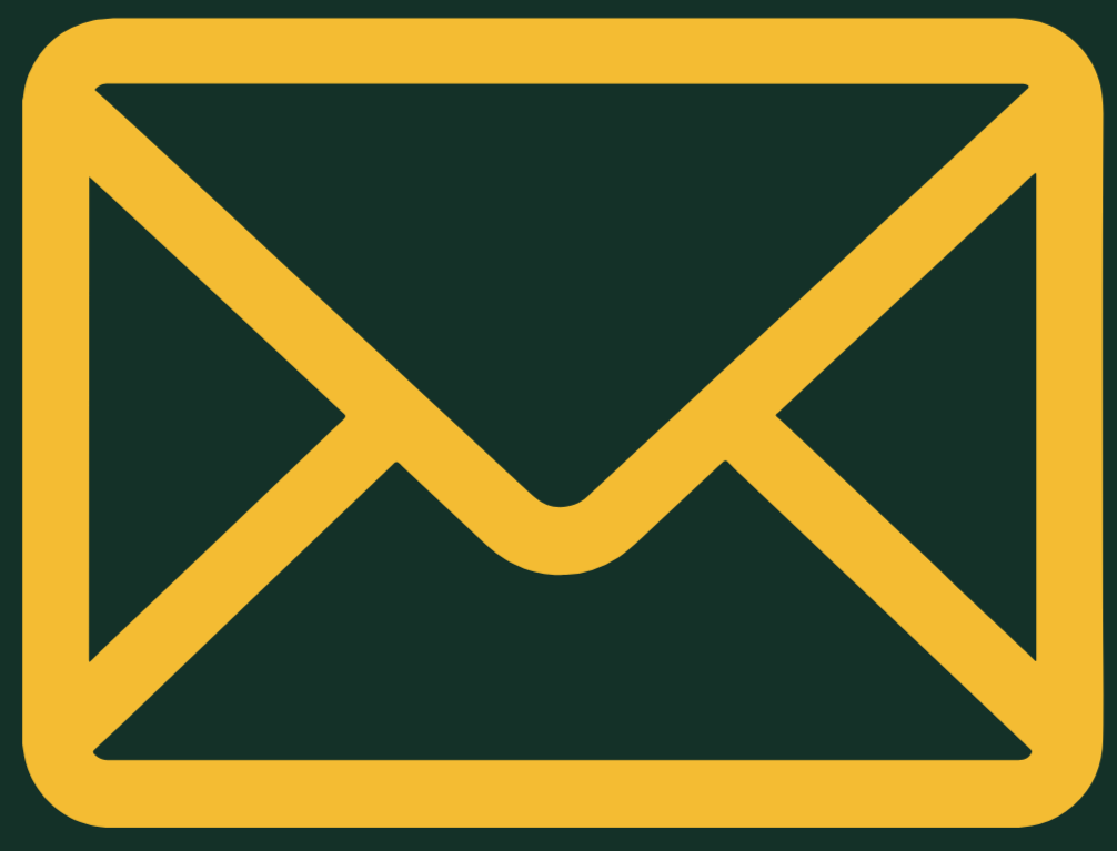 Icon of a yellow envelope on a dark green background.