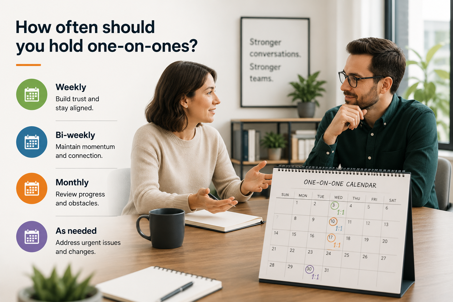 How often should you hold one-on-ones?