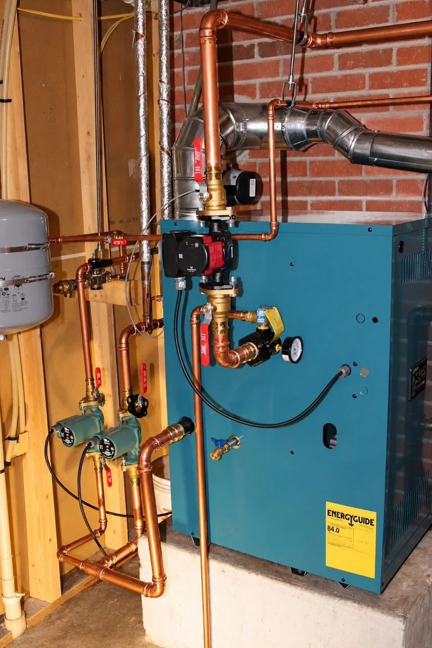 Boiler installation with copper hydronic piping by ProCare Climate in Missoula, MT