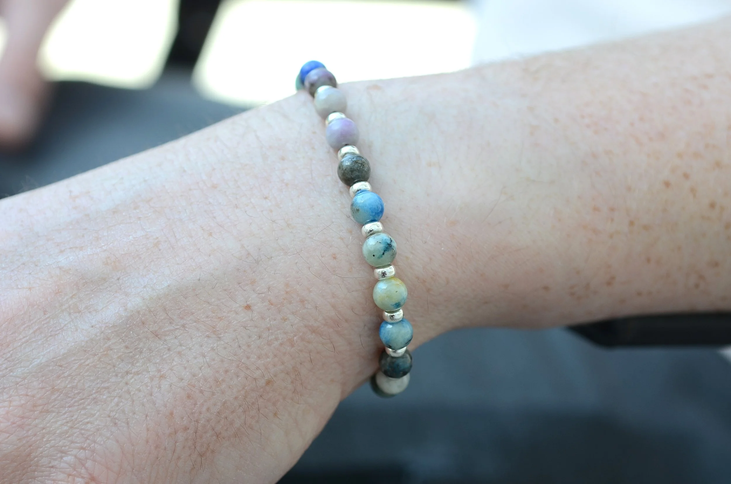 Hackmanite & Pyrite Sterling Silver Bracelet