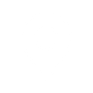 A white location pin icon on a black background.
