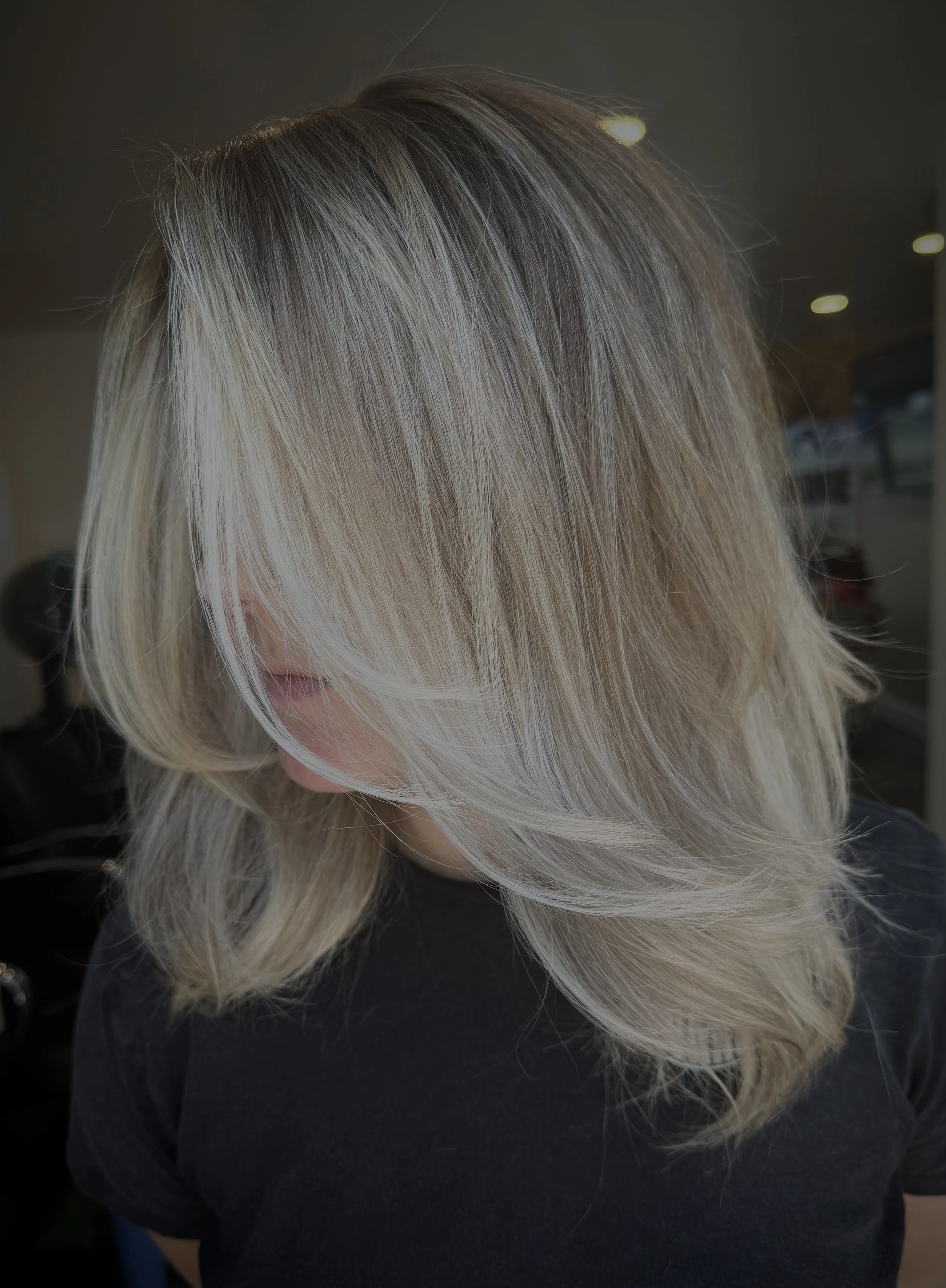 Blonde Balayage with Layered Lob