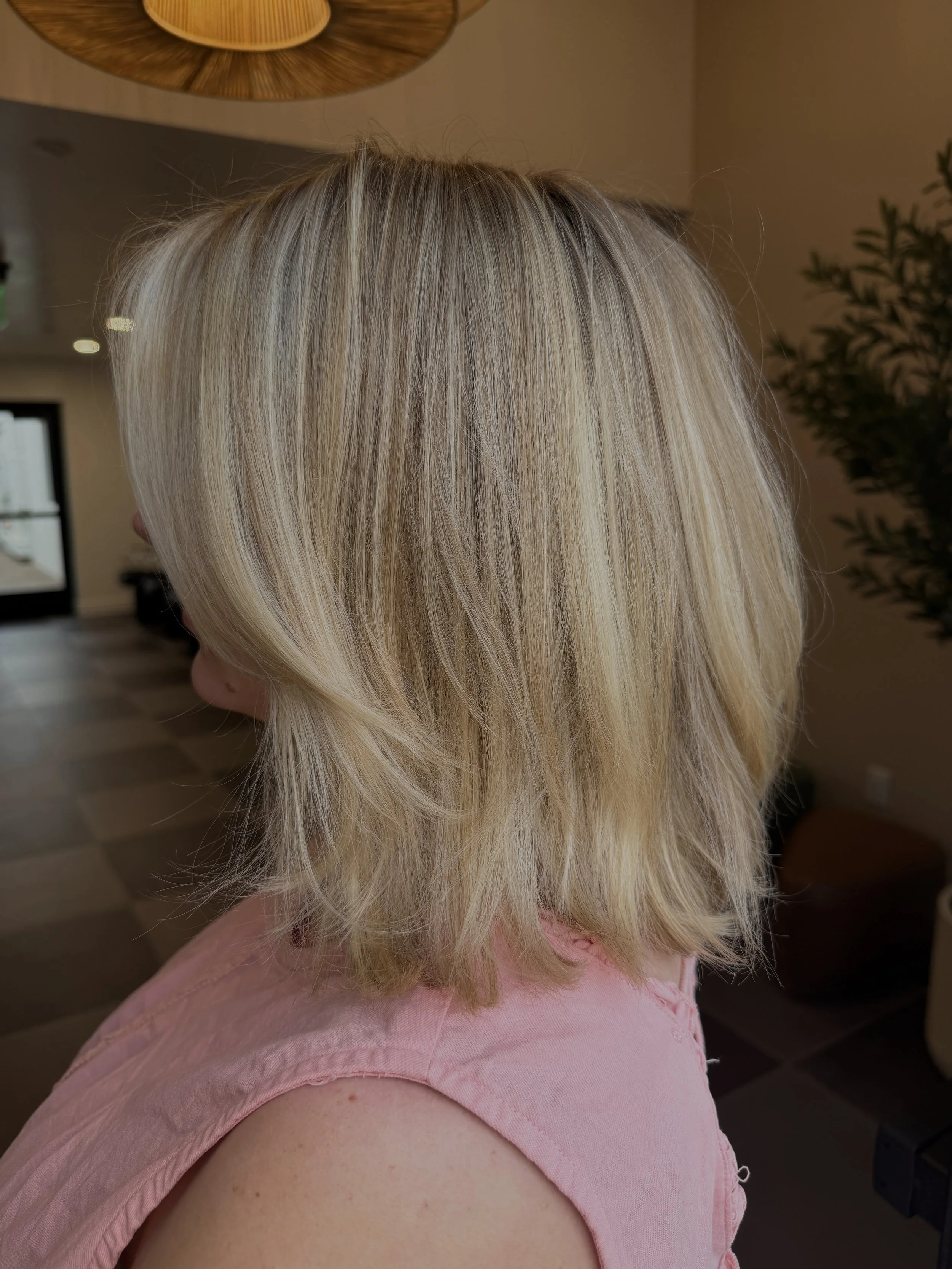 Dimensional Blonde Highlights with Bob Haircut