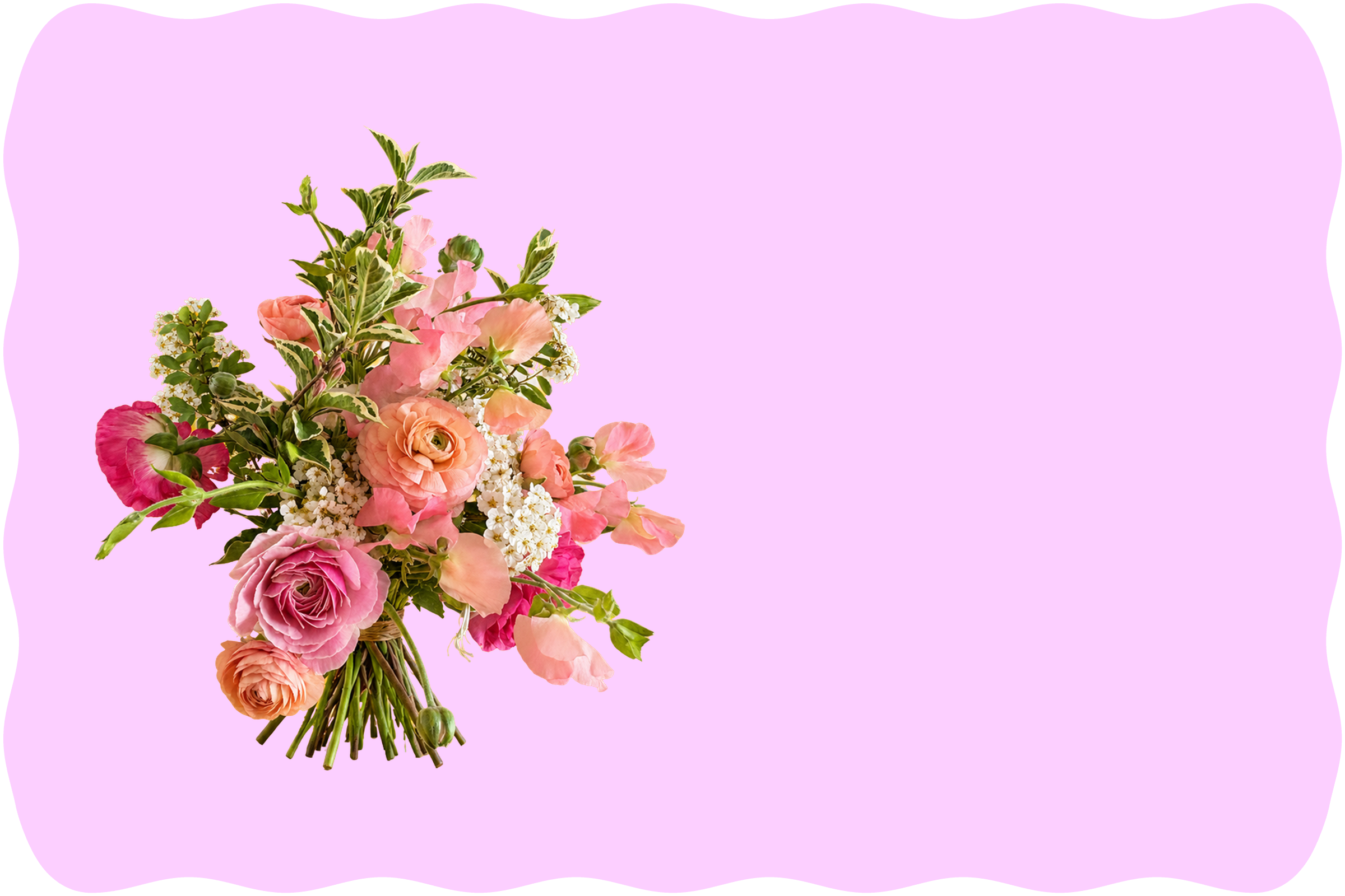 Bouquet on pink background