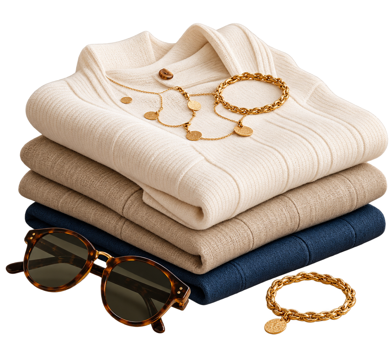 Outfit inspiration with versatile pieces for a timeless capsule wardrobe.