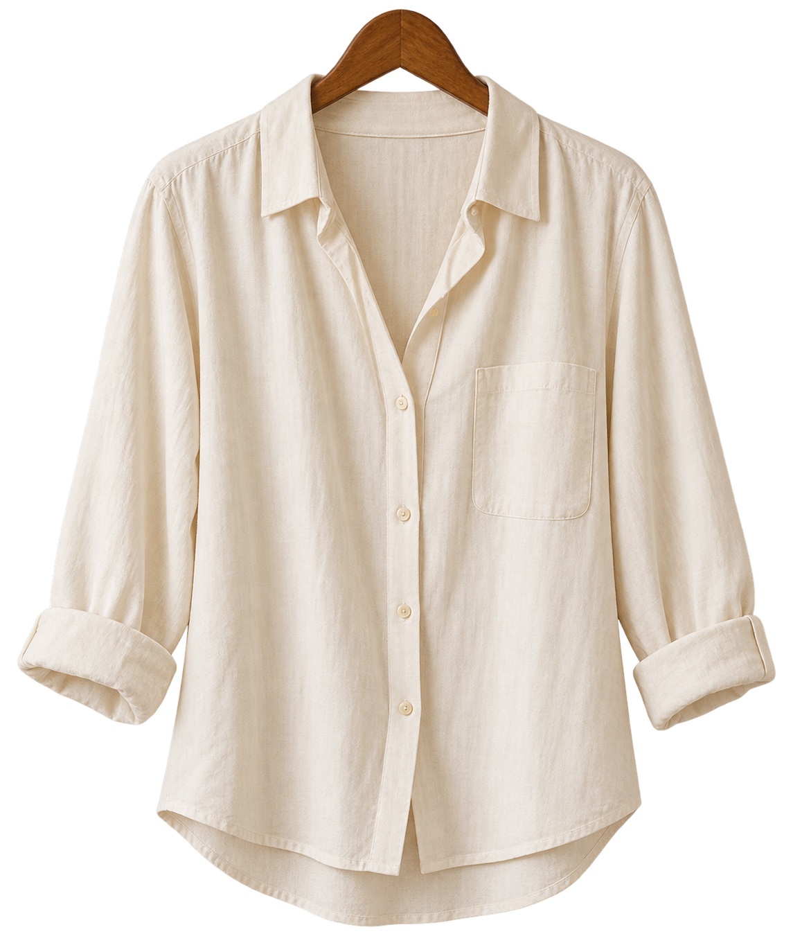 White linen shirt as a versatile capsule wardrobe essential.