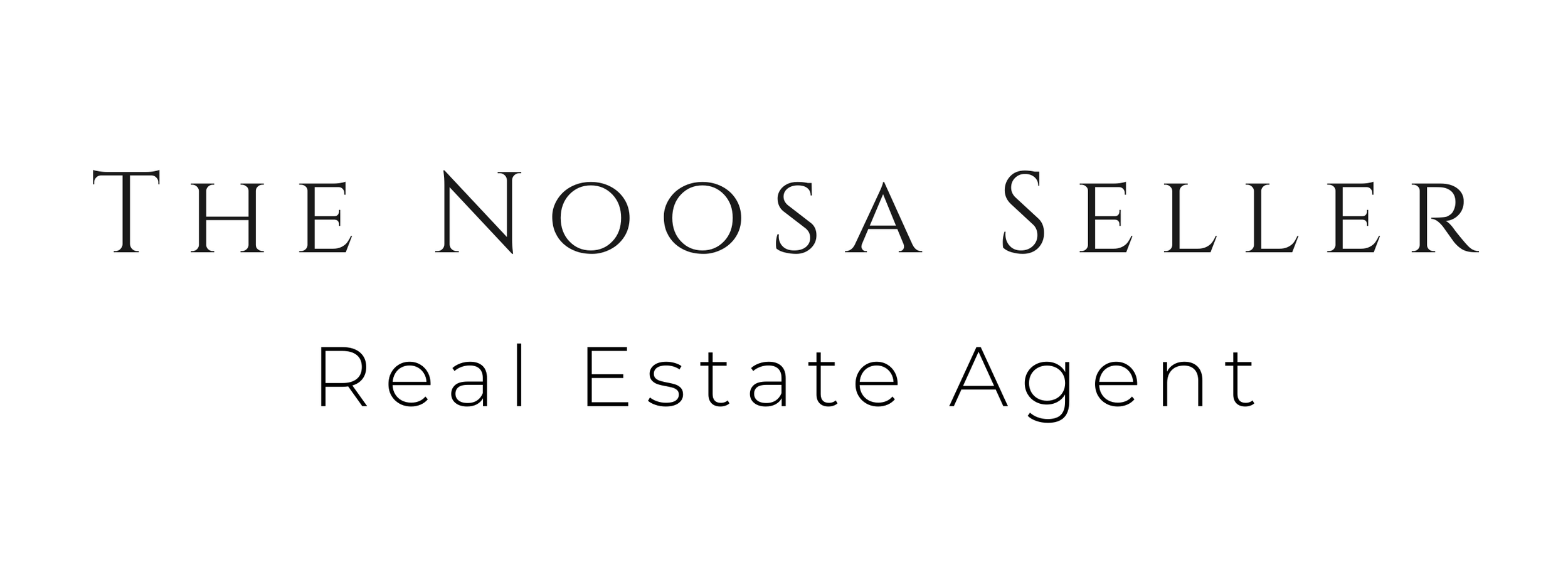 Black text on a white background reads "The Noosa Seller" and "Real Estate Agent".