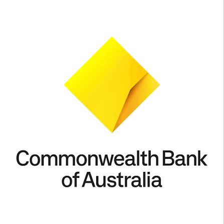 Commonwealth Bank of Australia logo with a yellow diamond shape and black text