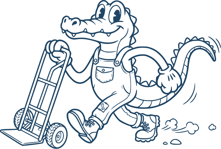 Coastal Cleanup & Hauling alligator mascot.
