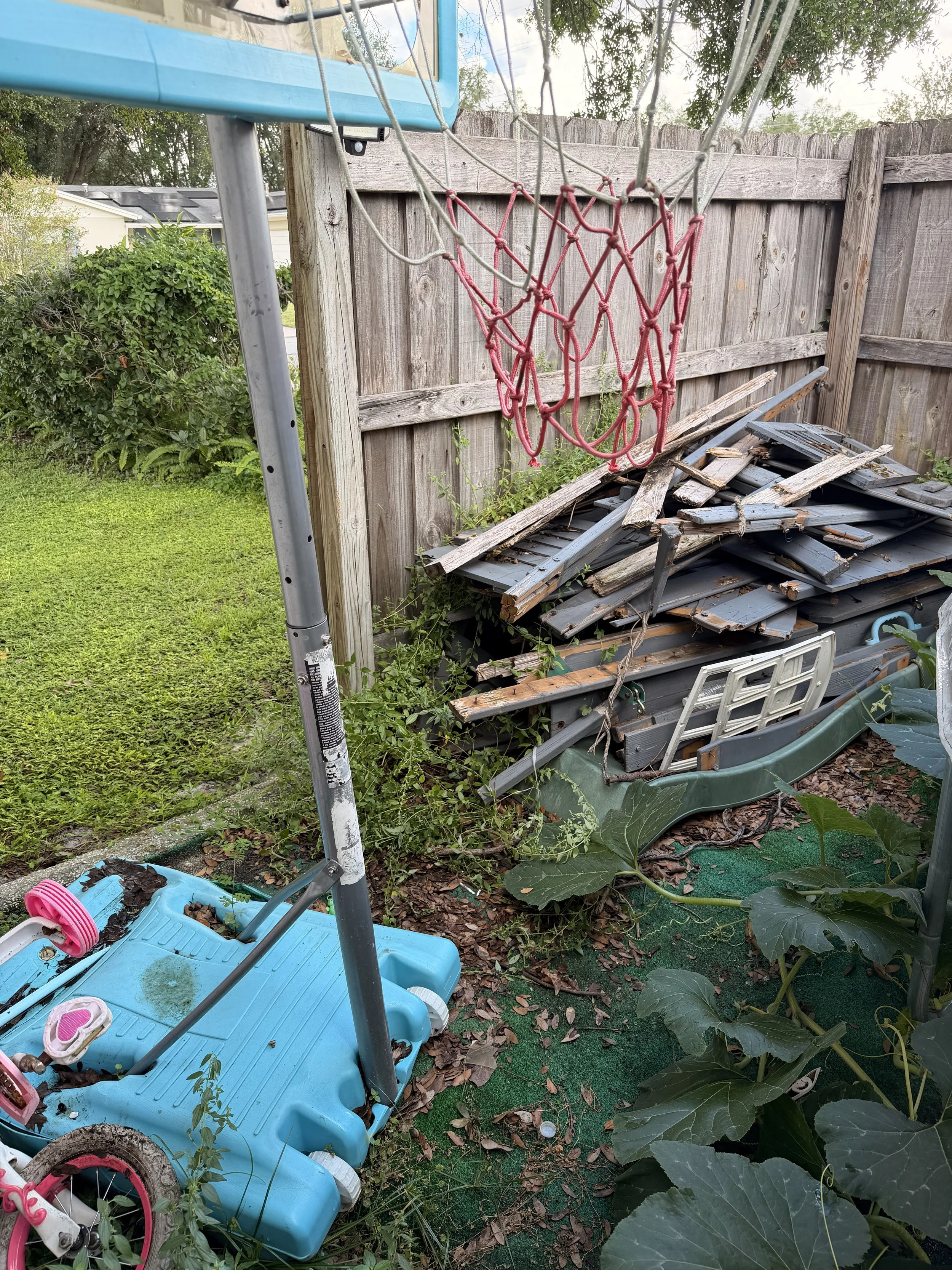 BEFORE – Backyard Junk Removal & Debris Cleanup