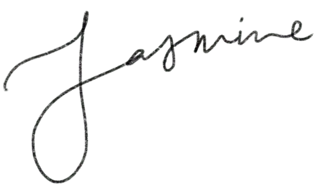 Close-up of a handwritten signature that says Jasmine.