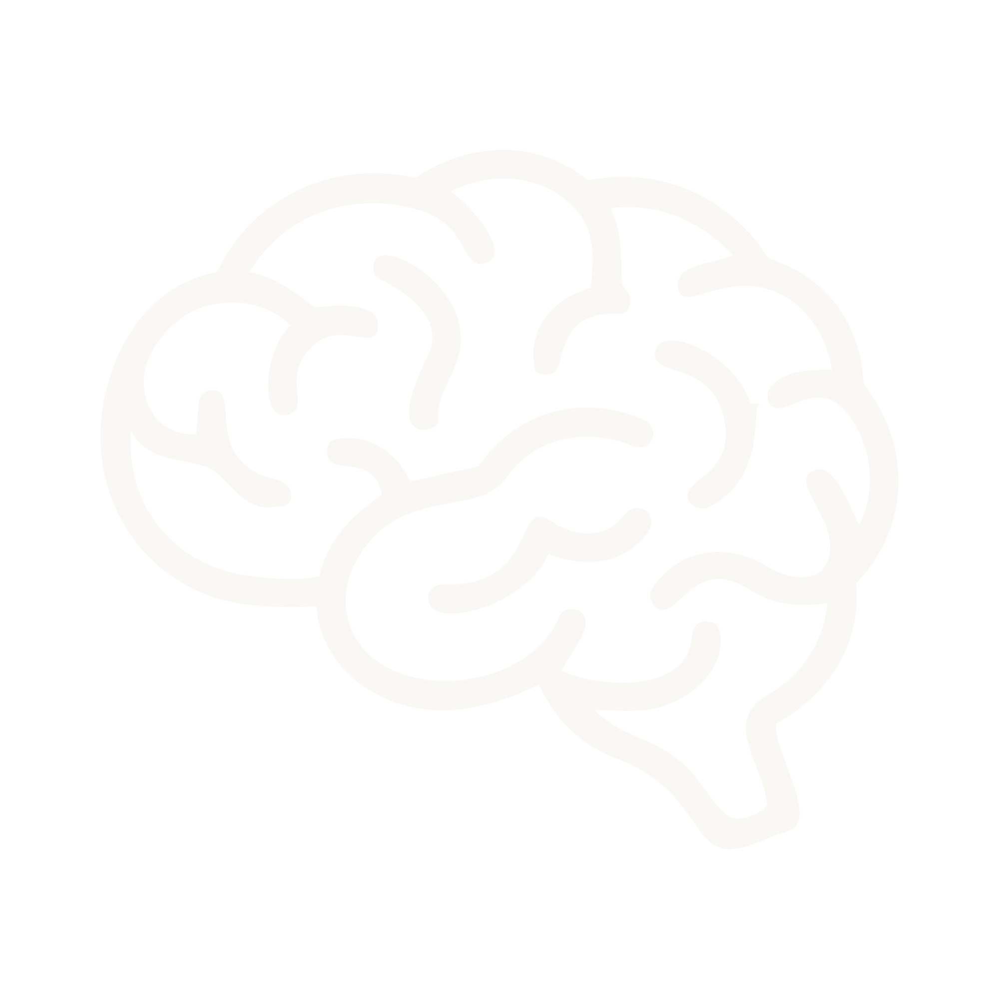 Outline drawing of a human brain on a black background.