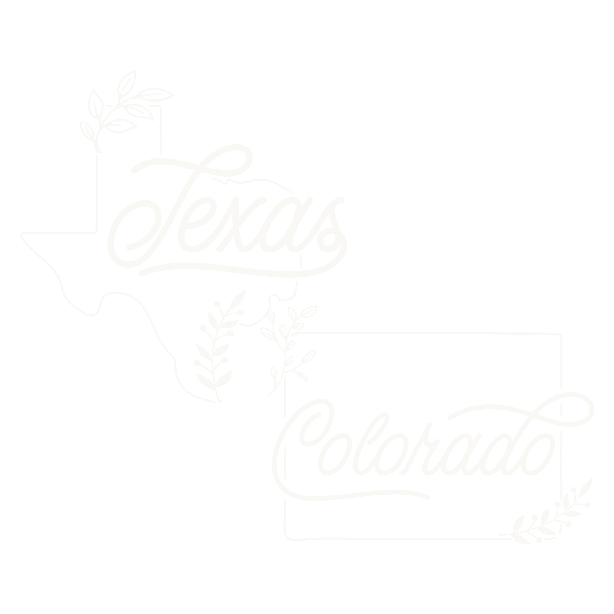 Black background with white handwritten-style text that reads 'Texas Floral' and decorative floral illustrations.