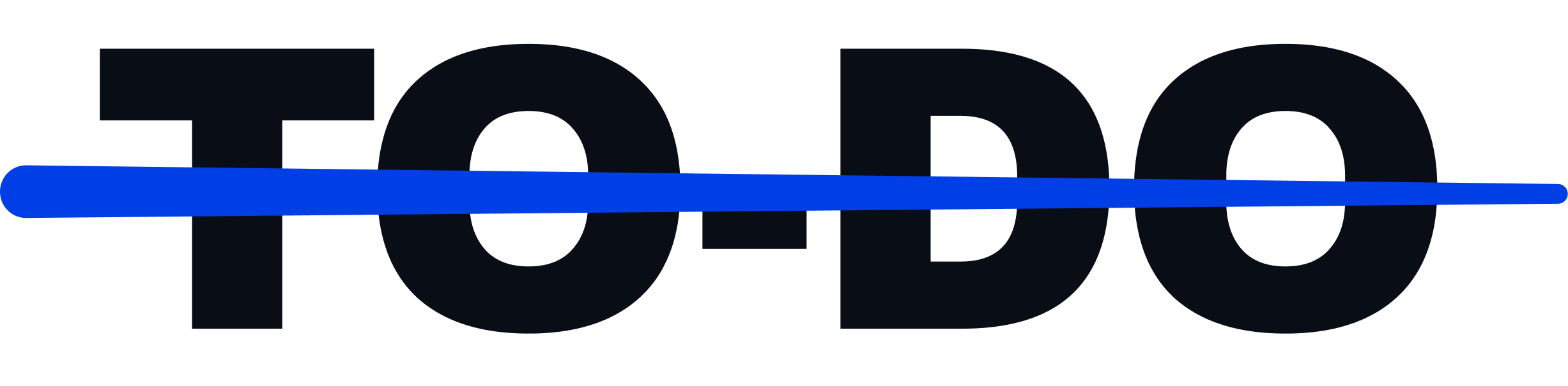A black background with the word 'TOO' in large black letters, and a blue horizontal line crossing through the middle of the word.