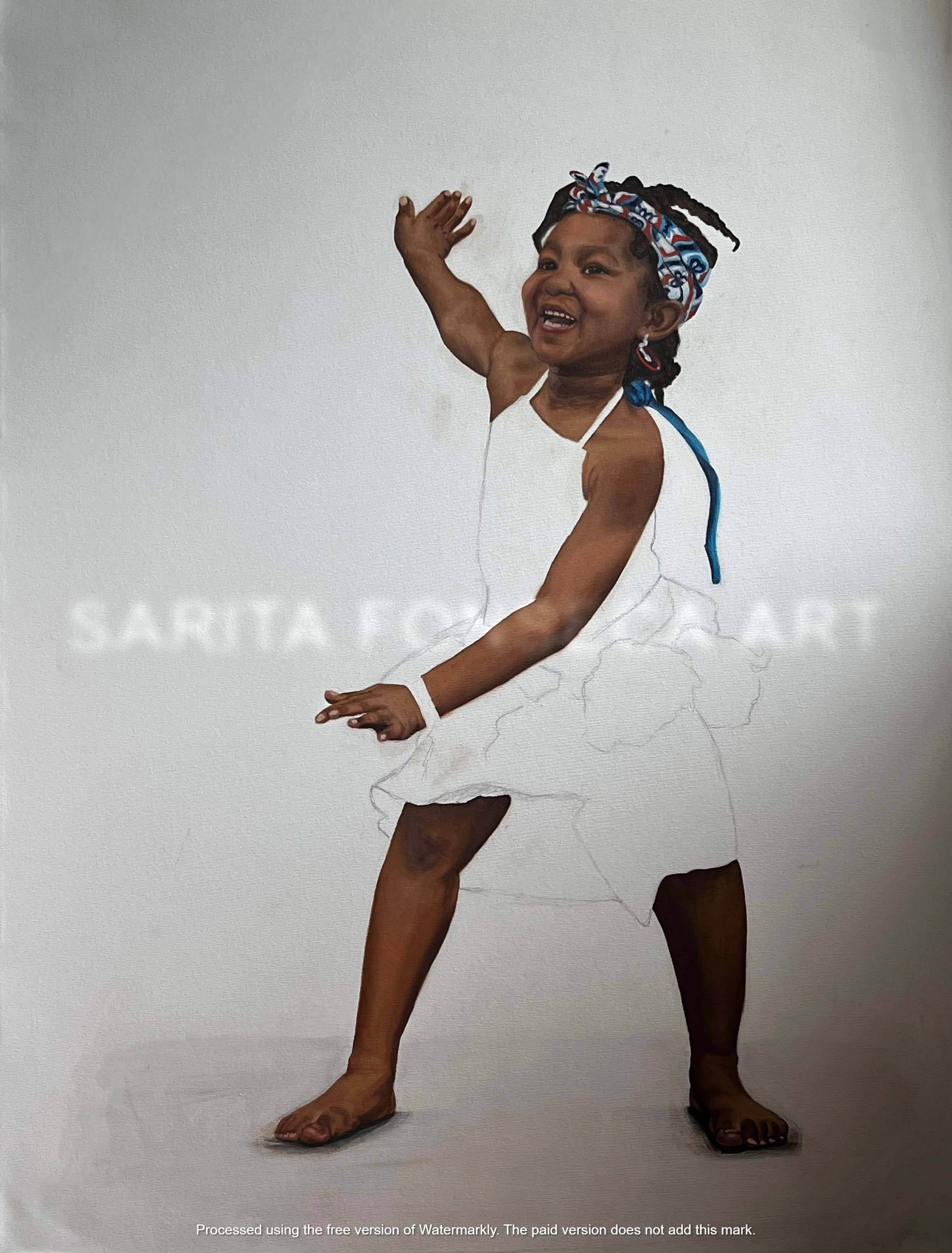 Little Blue;
Oil and Graphite on Canvas; 
48" x 36"