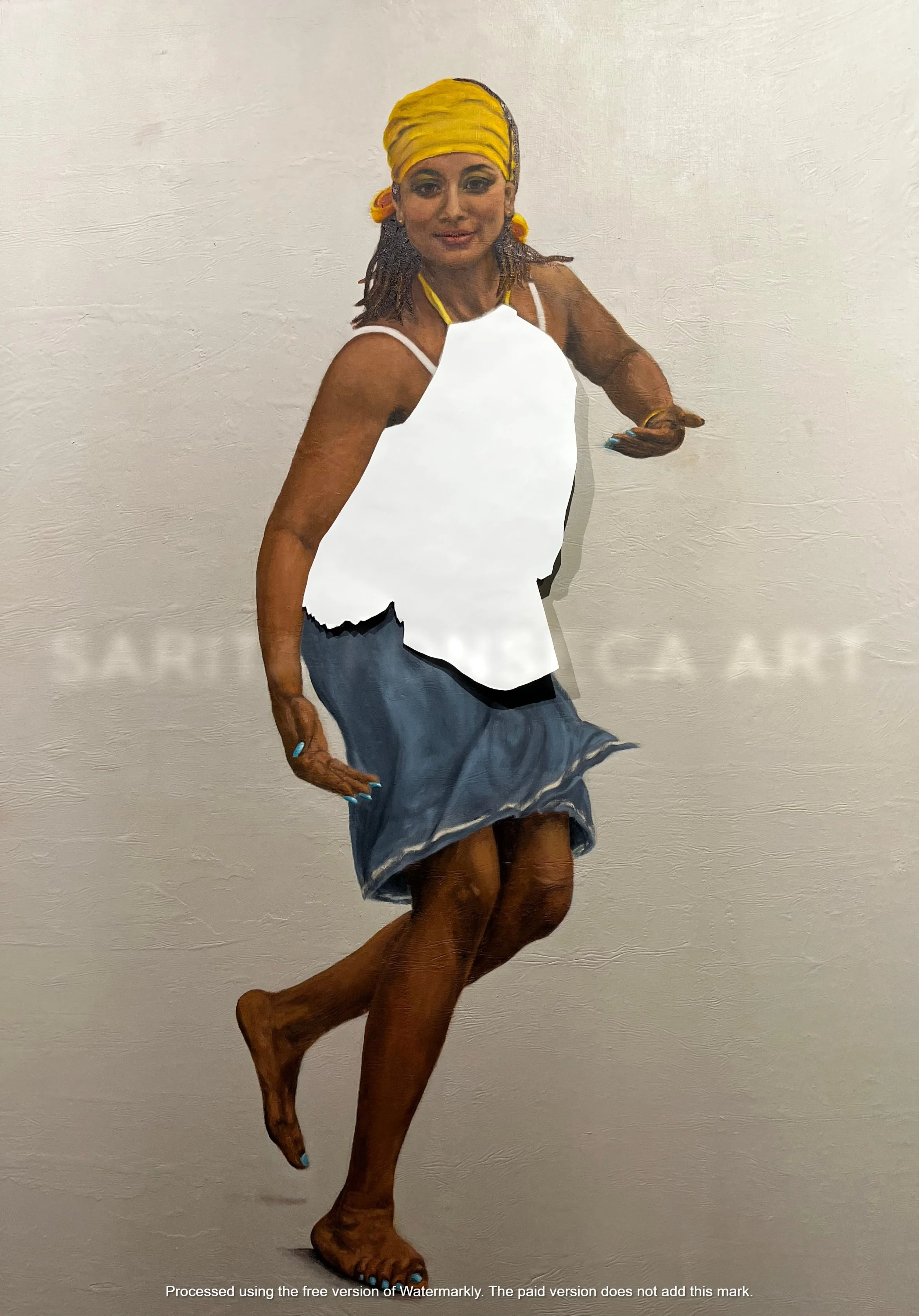 Come Dance With Me;
Oil on Canvas; 
48" x 36";
Magnetically detachable paper top