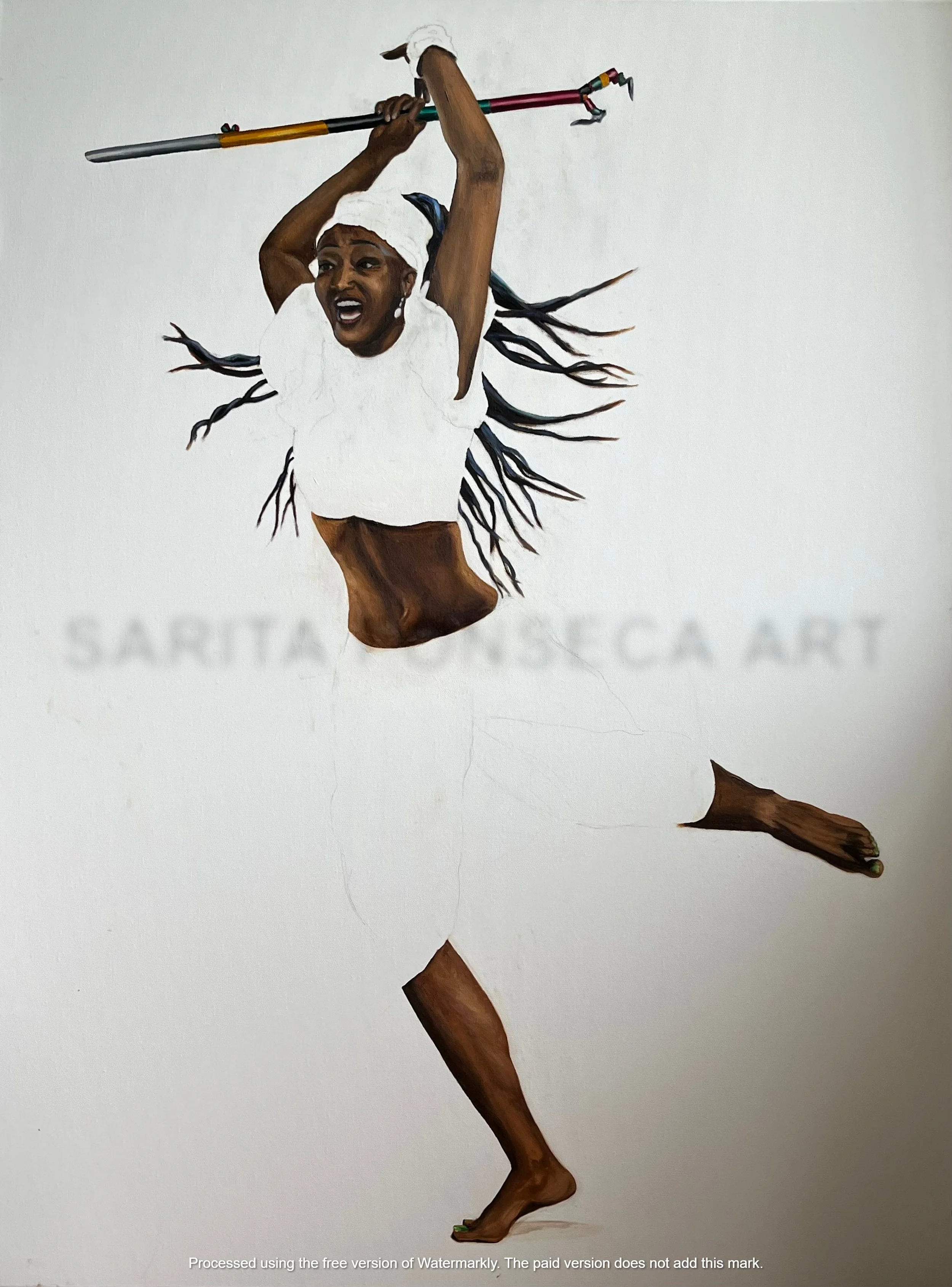 The Swinger;
Oil and Graphite on Canvas; 
48" x 36"