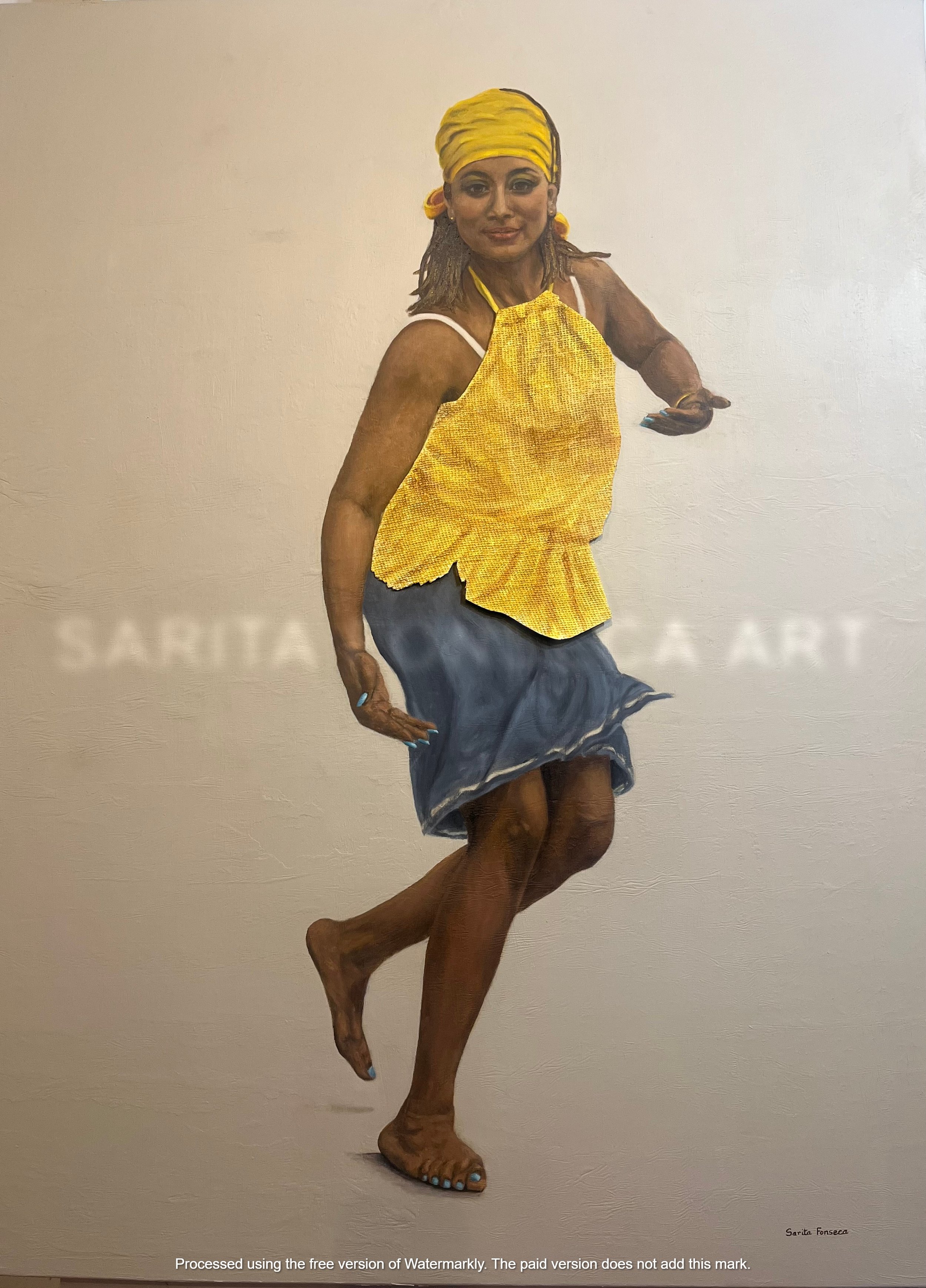 Come Dance With Me;
Oil on Canvas; 
48" x 36";
Magnetically detachable painted fabric top