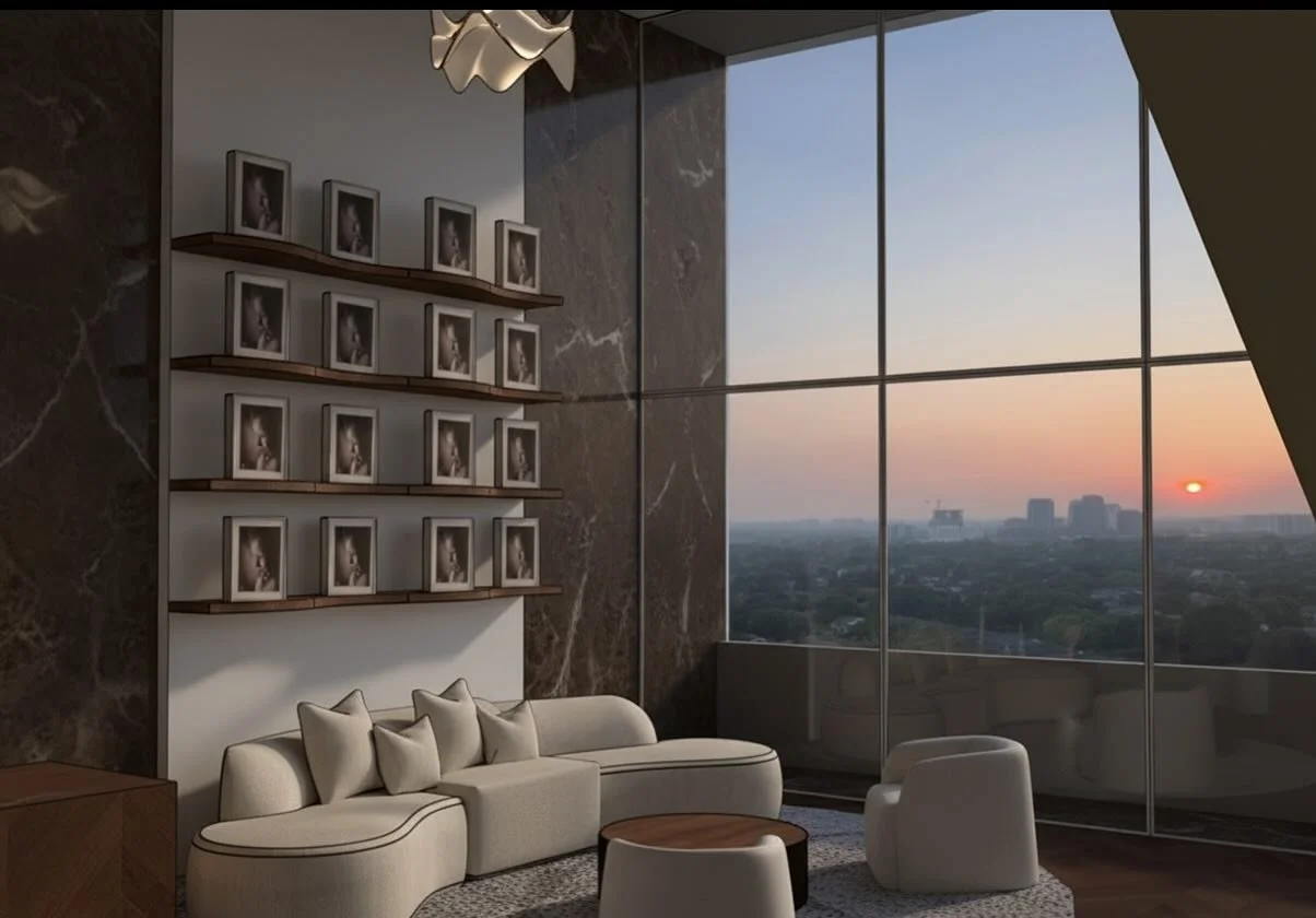This group project with Maria Jagdeo and Sakshi Pansuria we designed this loft, this renovation is inspired by the curved language of the surrounding architecture, translating soft lines and sculptural forms into a warm, contemporary interior. Every 