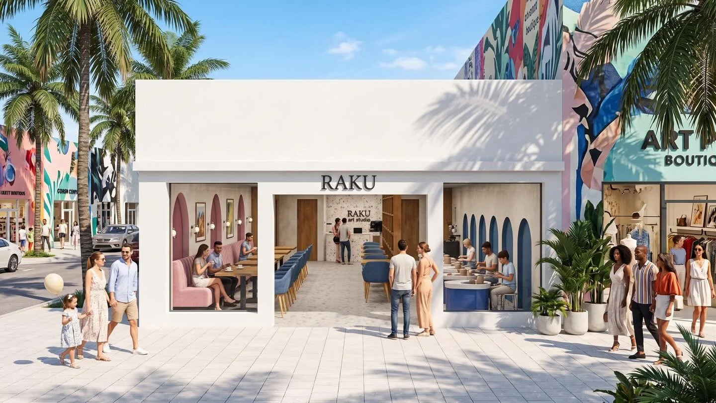 🌴🎨 Raku Pottery Studio &amp; Caf&eacute; 🎨🌴

A space designed to bring the vibrant energy of Miami into a creative pottery experience. 🌺✨

I envisioned an atmosphere filled with colour, movement, and personality &mdash; where every corner feels 
