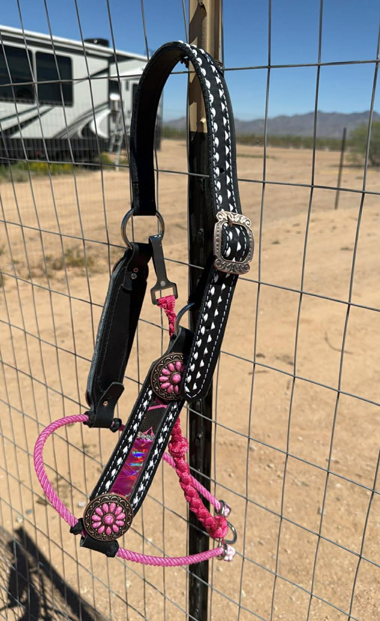 Pink And Black LV Hybrid Halter