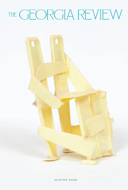 A chair made out of cheese on the cover of The Georgia Review Winter 2025 issue.