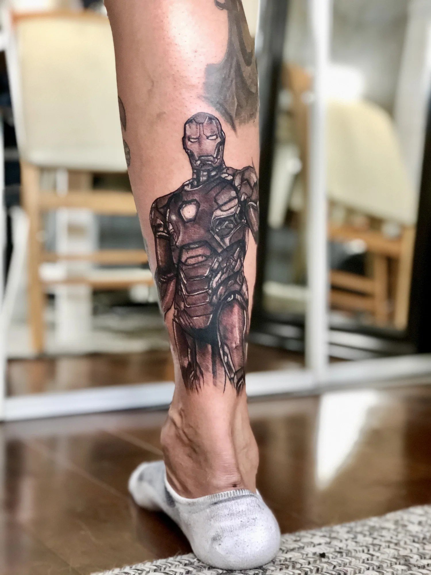 Fresh black and grey realism tattoo by Esteban, San Diego