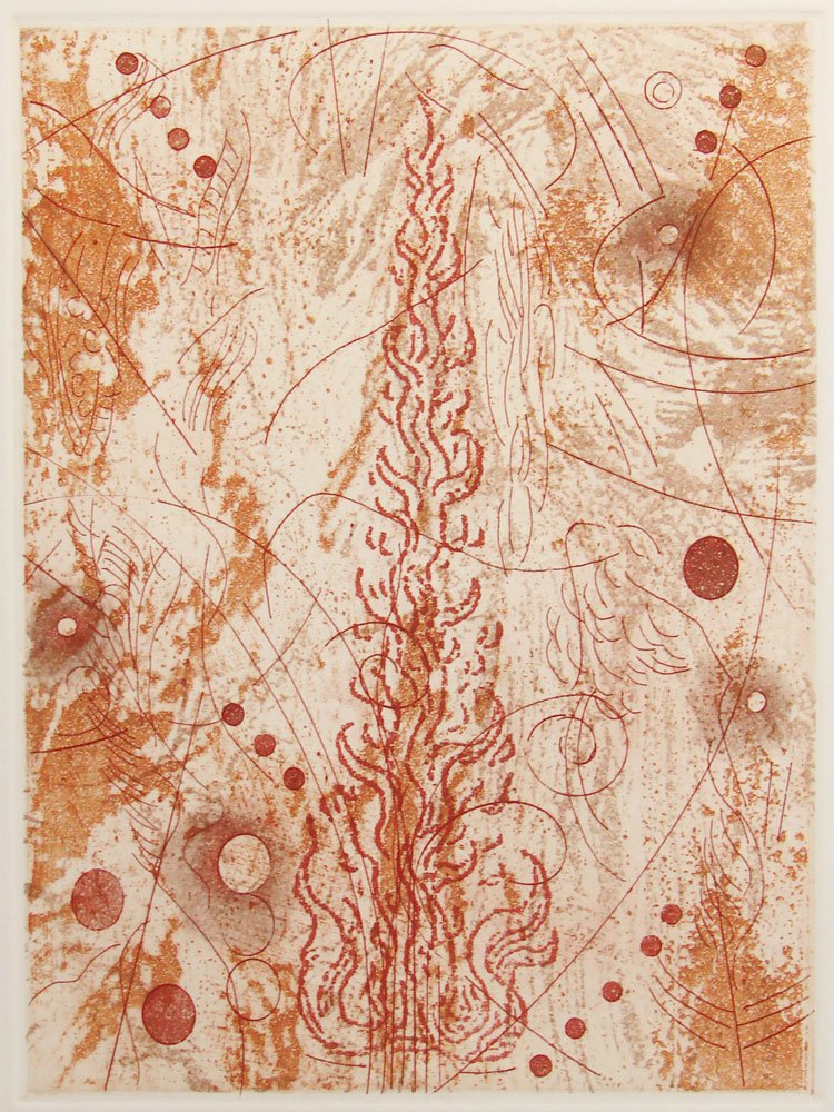  Fire , 2014, etching, 8 in x 6 in