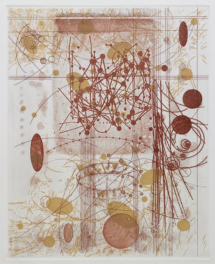  Orbits , 2022, etching, 10 in x 8 in