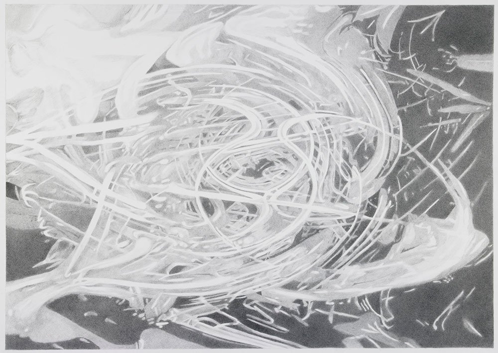  Vortex 2 , 2009, graphite on paper, 24 in x 34 in