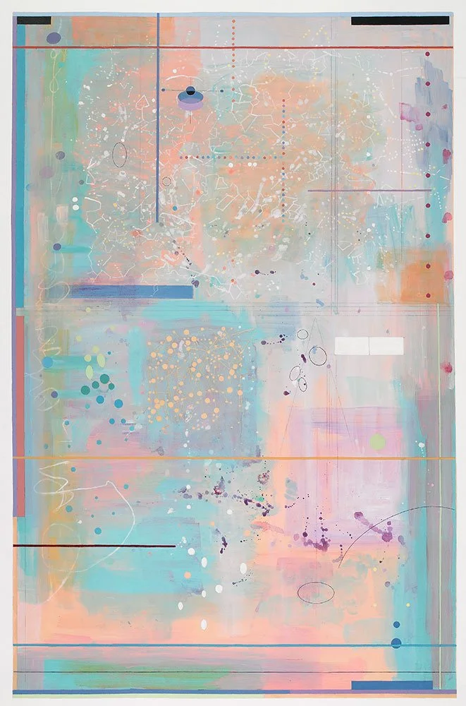  Origin Story , 2022, acrylic on paper, 40 in x 26 in