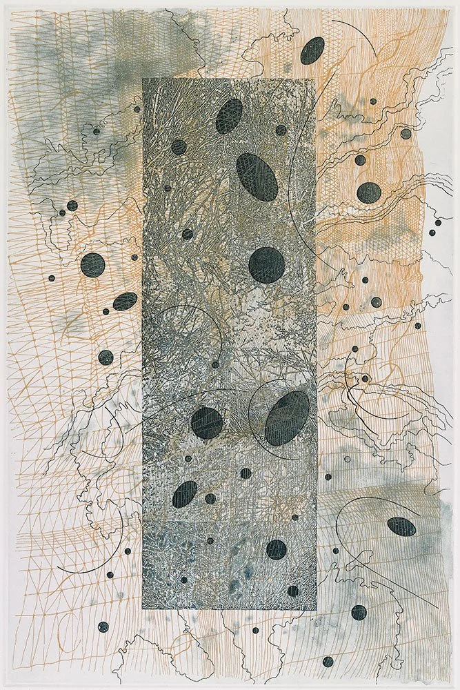  Torn Veil , 2021, etching, 18 in x 12 in