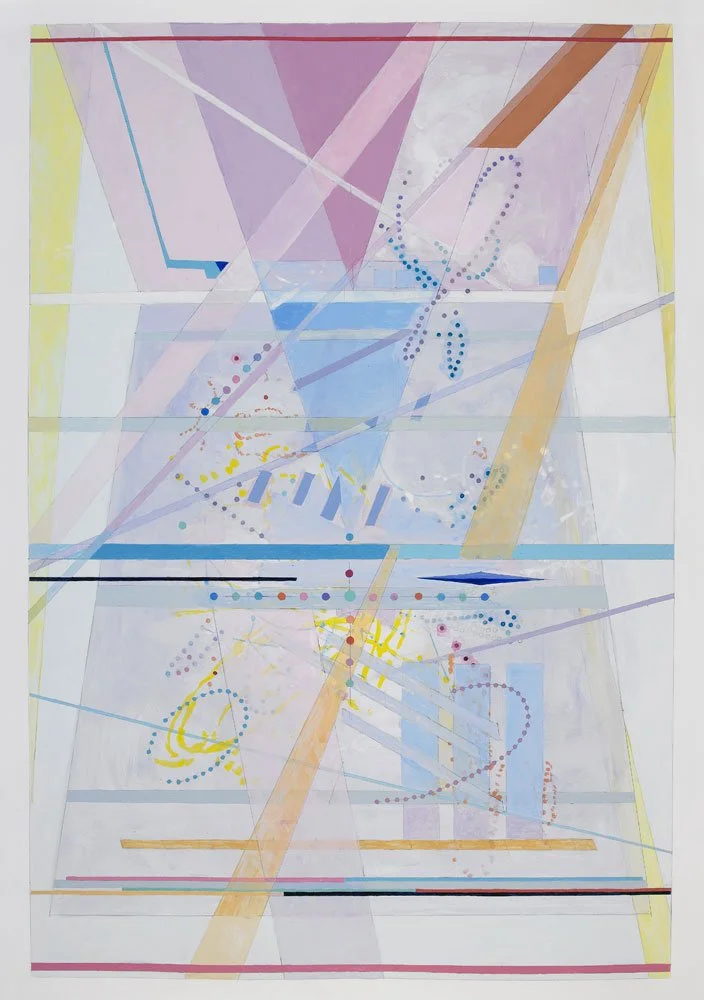  Escape , 2018, acrylic on paper, 34 in x 23 in