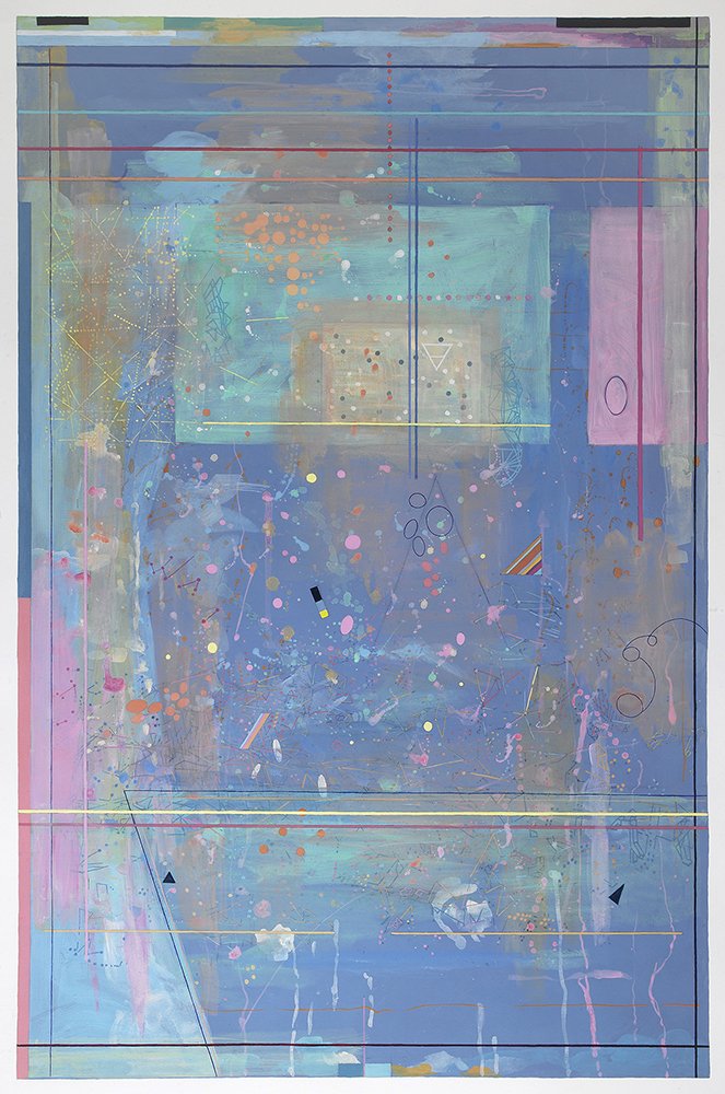  Living Underwater , 2023, acrylic on paper, 40 in x 26 in