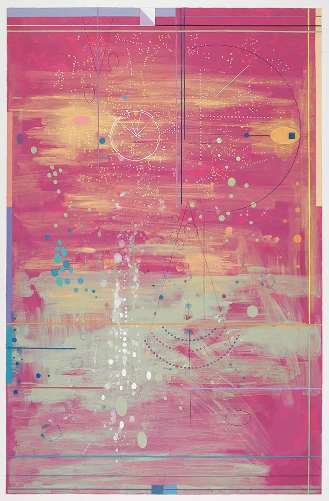  Celestial Terrestrial , 2022, acrylic on paper, 40 in x 26 in