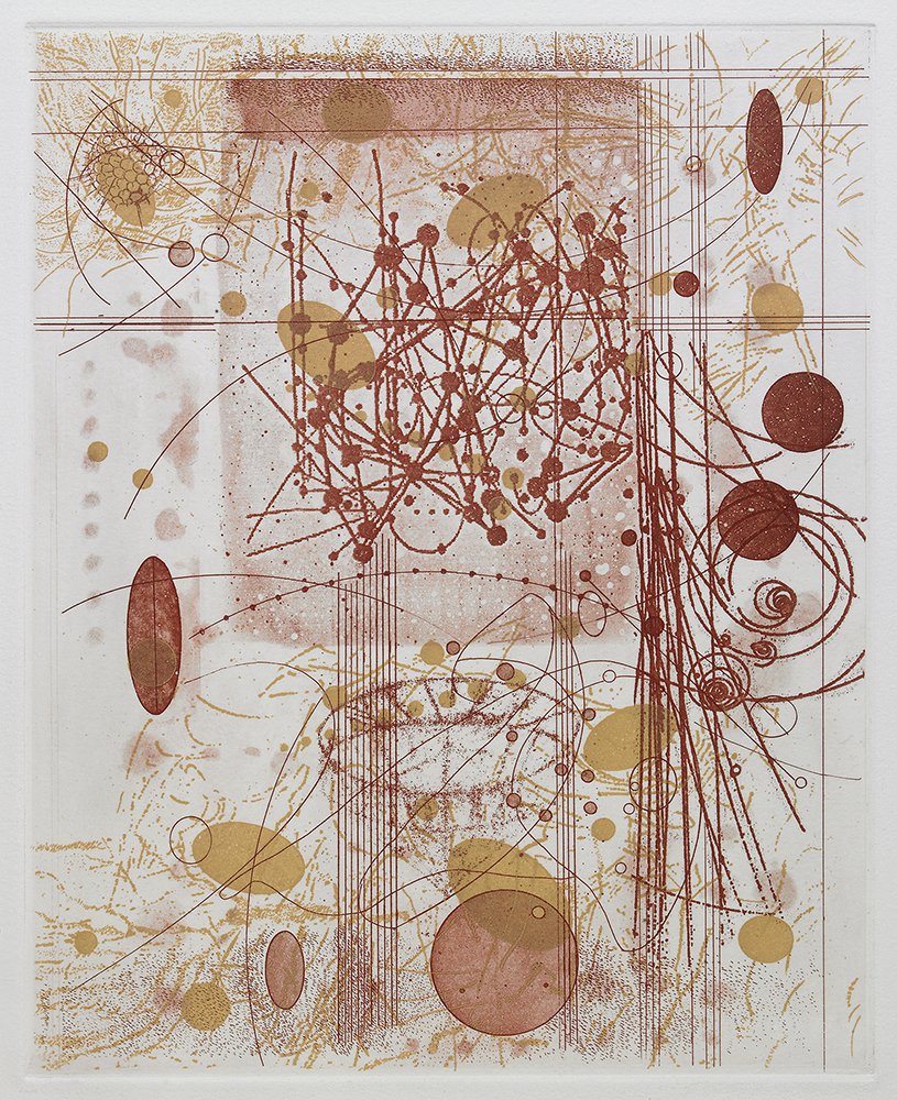 Orbits , 2022, etching, 10 in x 8 in