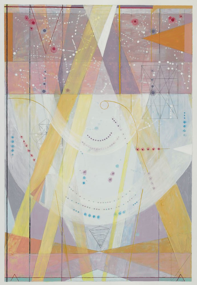  Search Lights , 2018, acrylic on paper, 34 in x 23 in