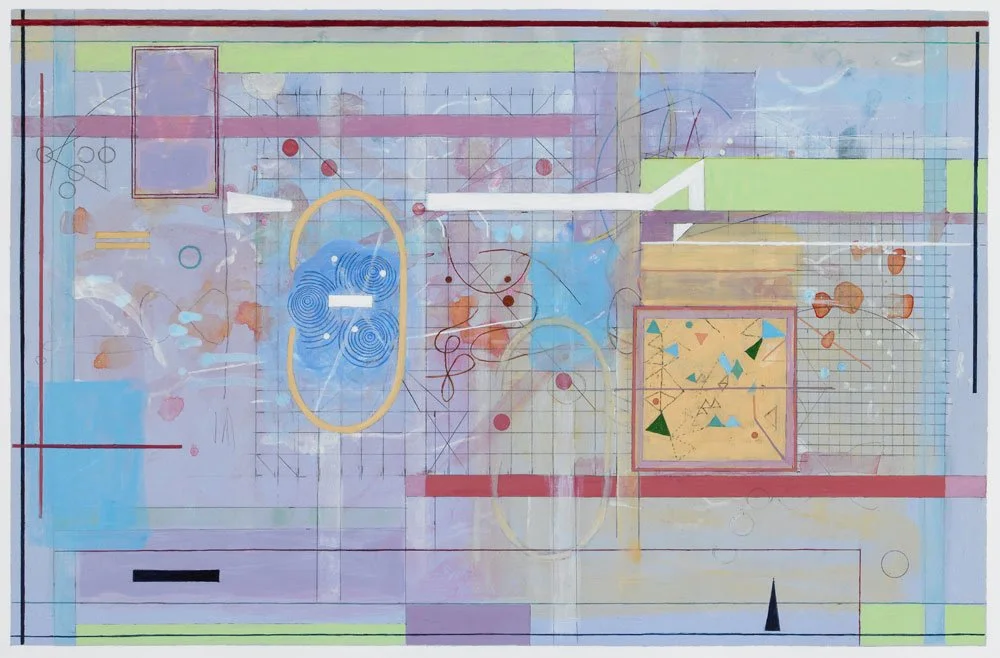  Divergent Spaces , 2017, acrylic on paper, 15 in x 23 in