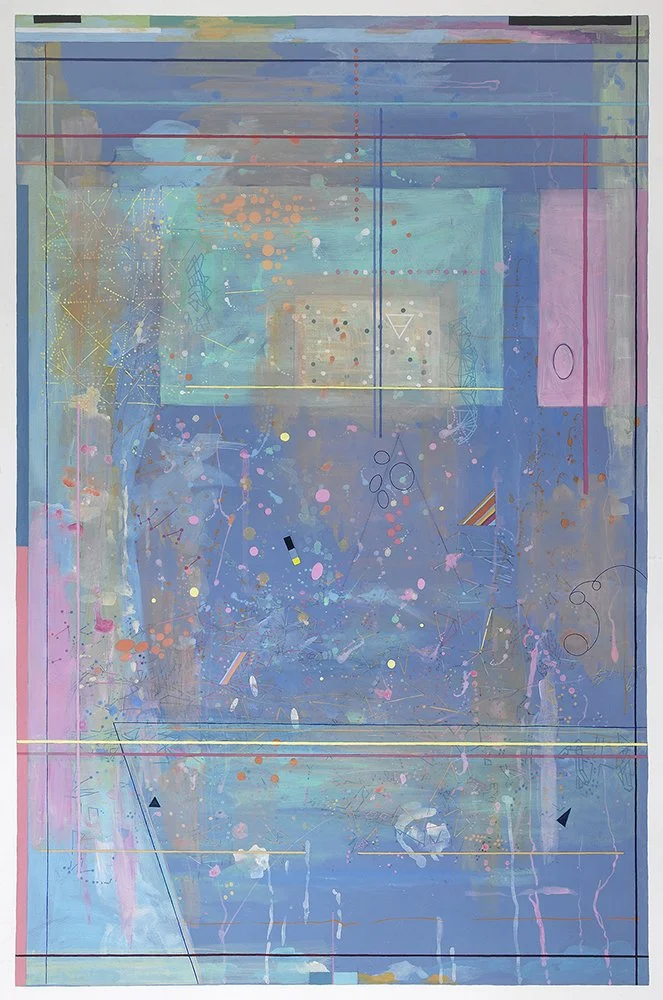  Living Underwater , 2023, acrylic on paper, 40 in x 26 in