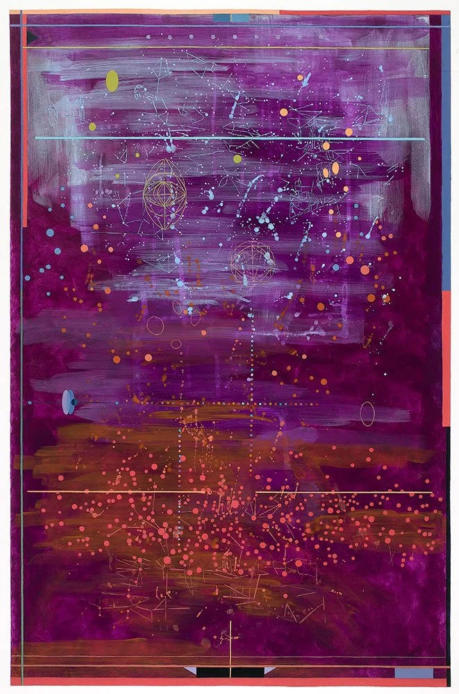  Night Vision , 2022, acrylic on paper, 40 in x 26 in
