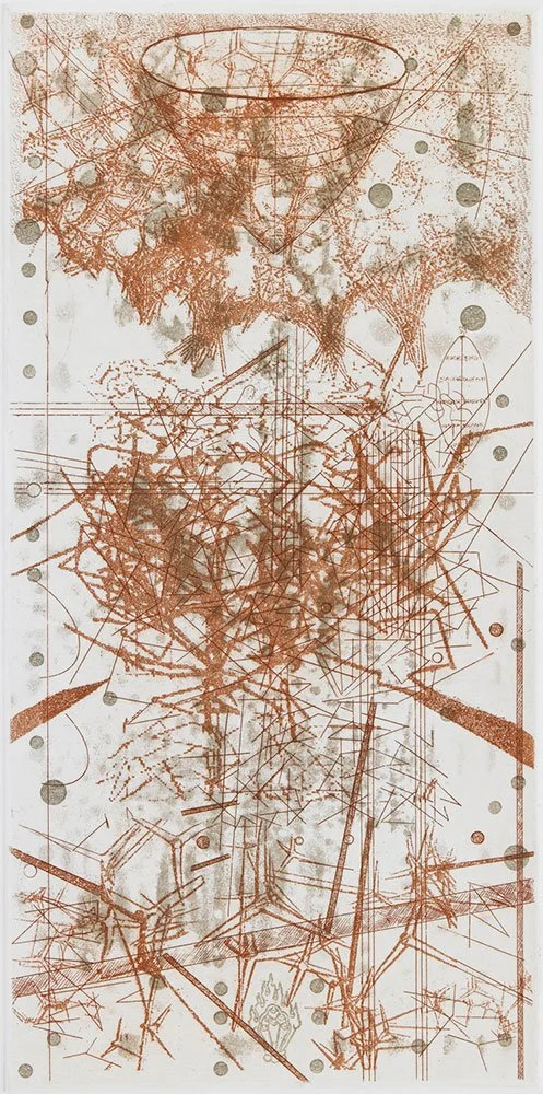  Rain , 2013, etching, 12 in x 6 in
