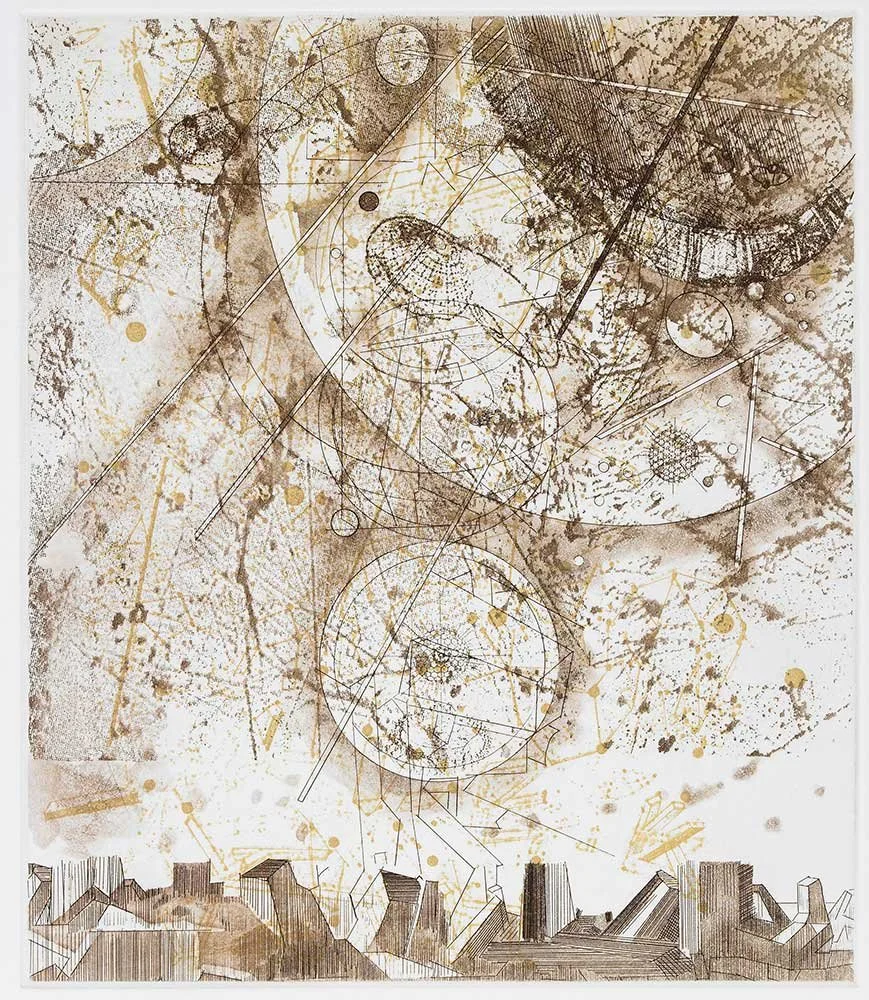  Satellite , 2014, etching, 14 in x 12 in