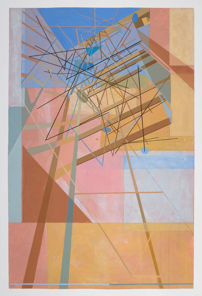  Cathedral , 2020, acrylic on paper, 34 in x 22.50 in