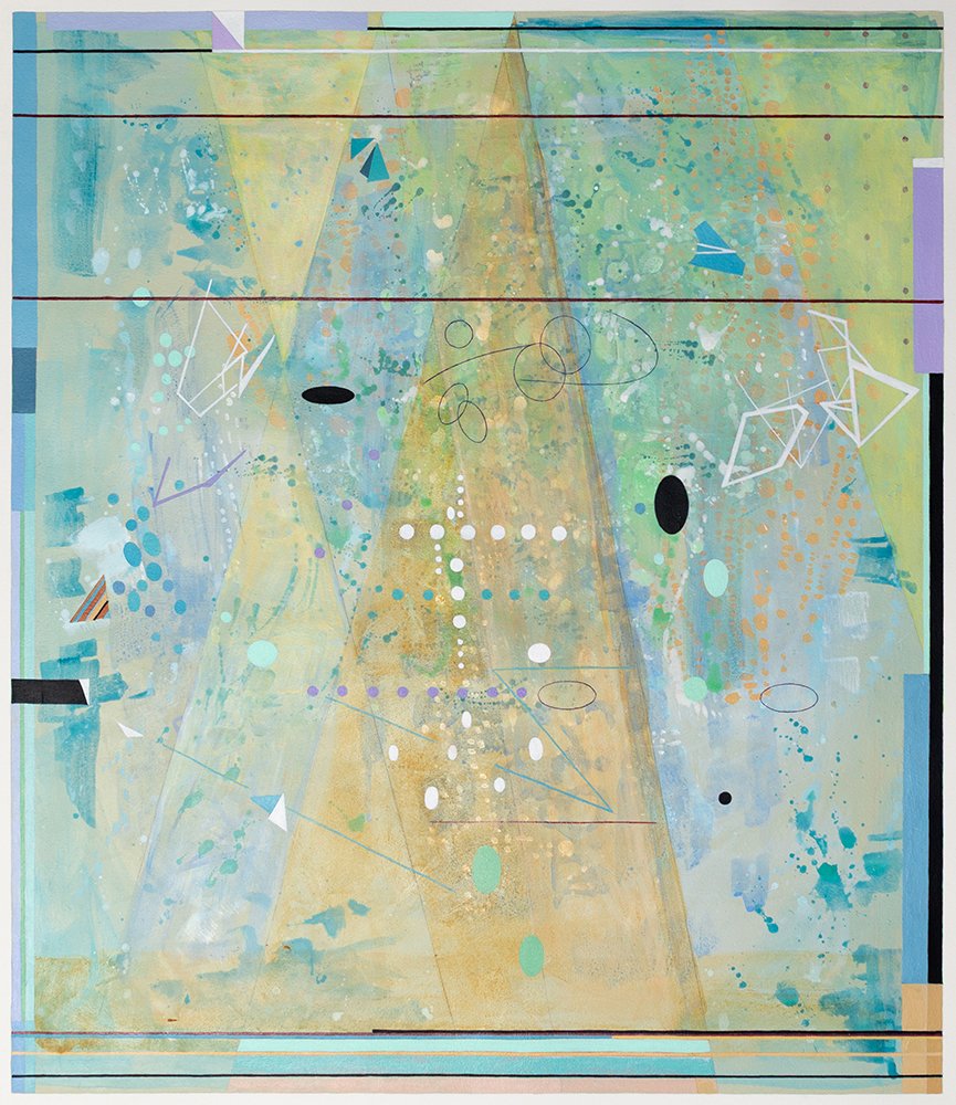  Drifting , 2025, acrylic on paper, 28 in x 24 in