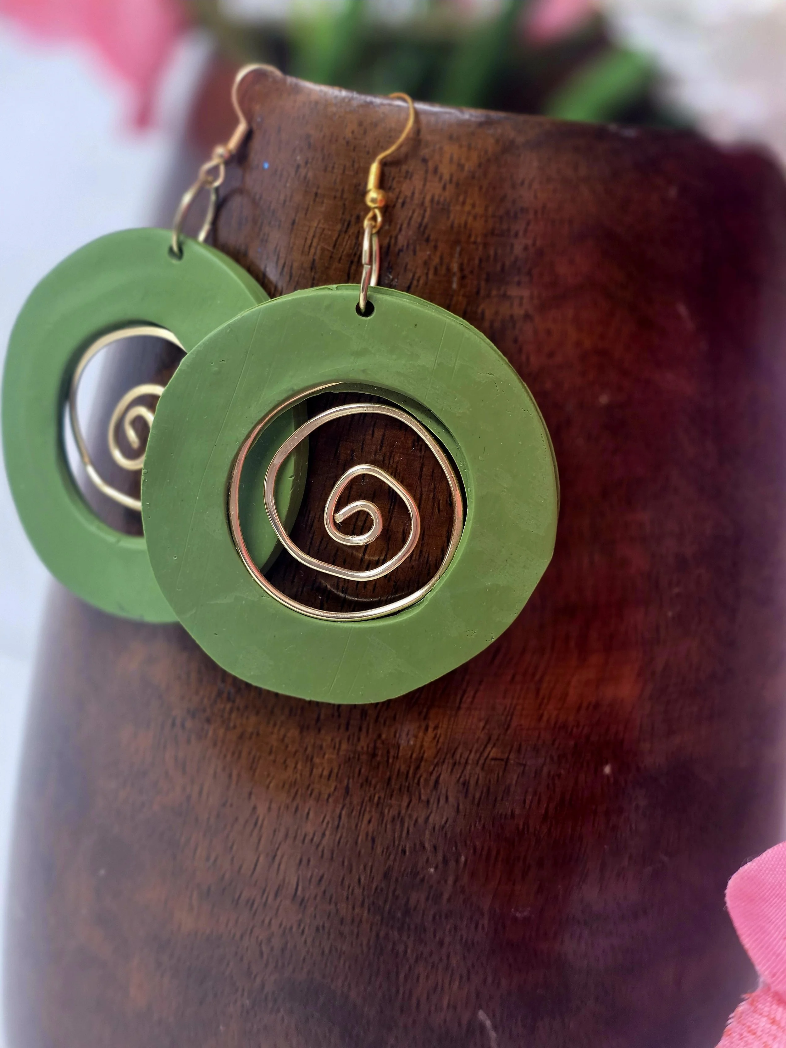 Grounded: Green Statement Earrings