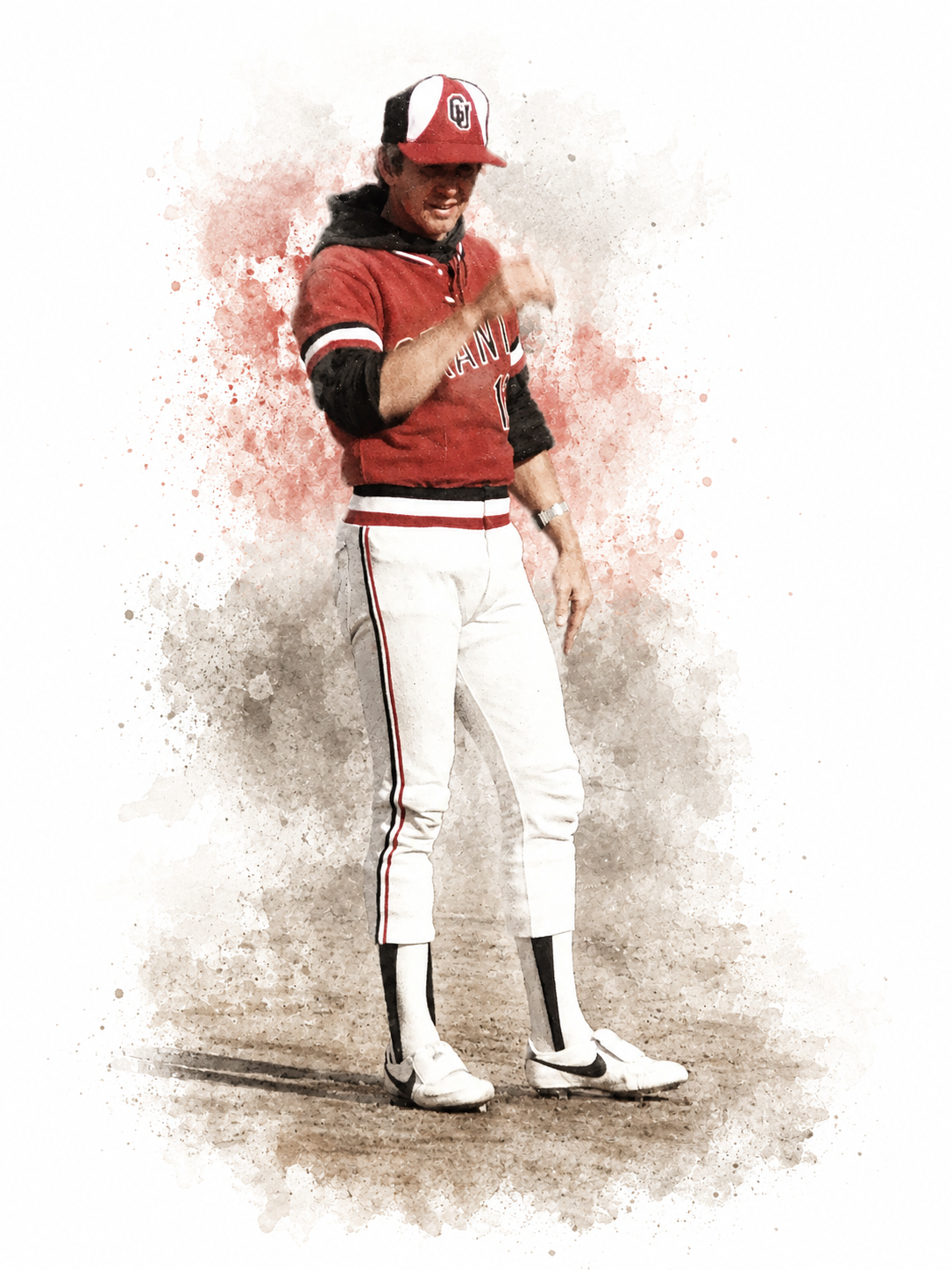 Coach Art Thunell in a Grant Union baseball uniform