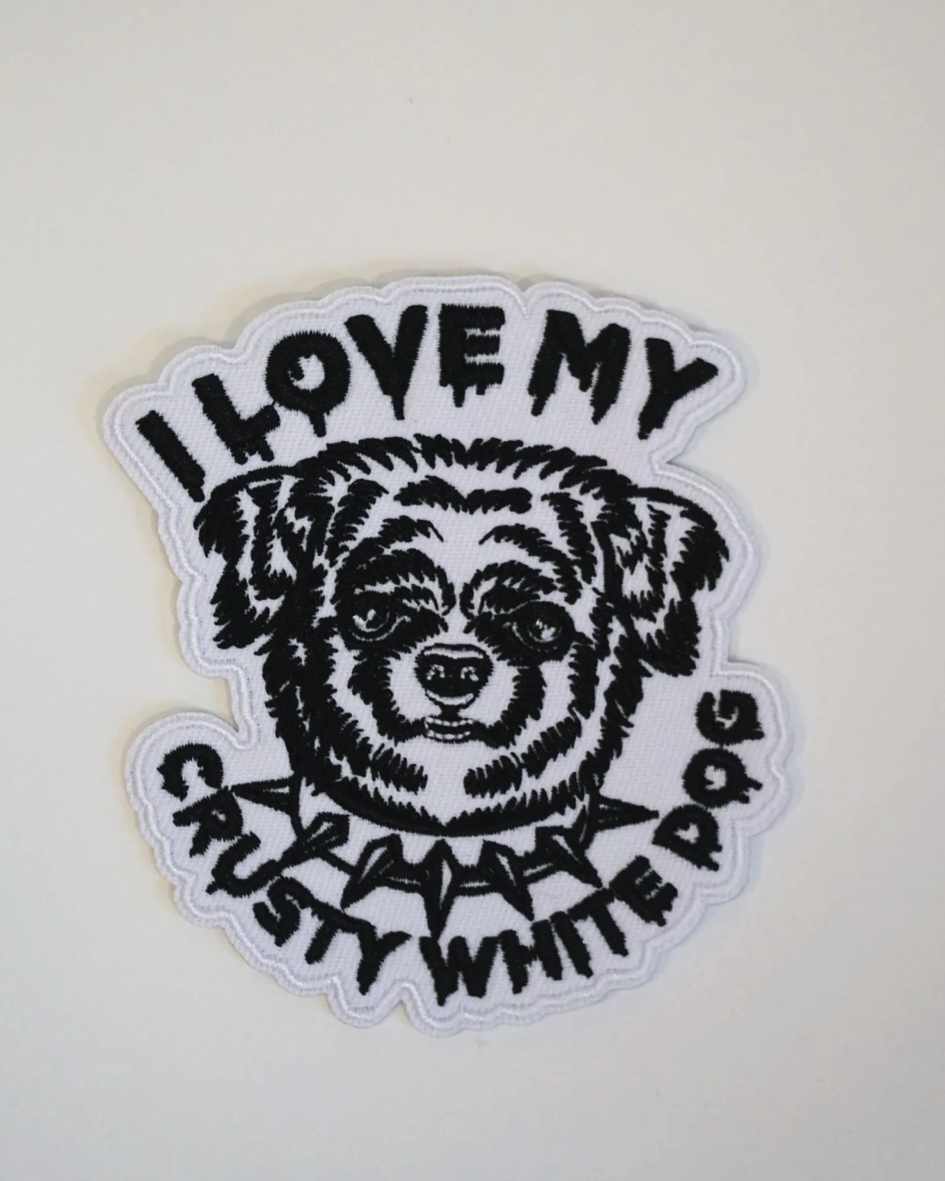 I Love My Crusty White Dog Patch