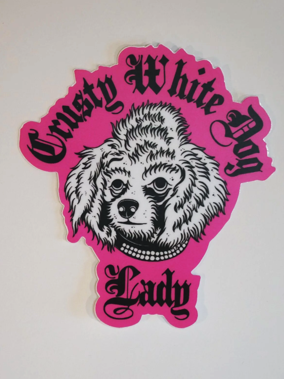 Crusty White Dog Lady Sticker