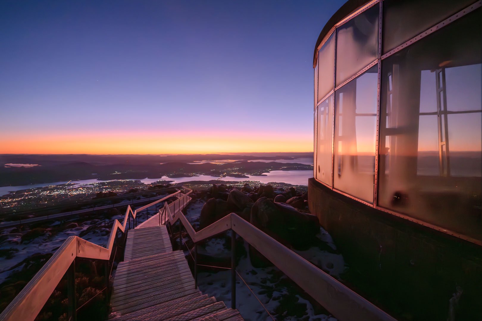 Sunrise from kunanyi/Mt Wellington Hobart Tasmania